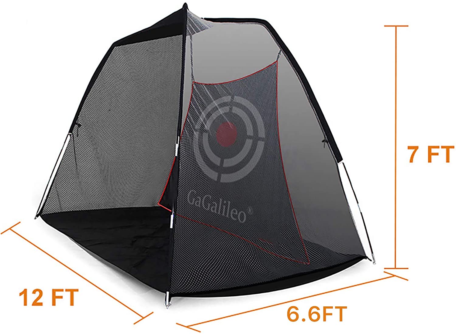 Golf Net Golf Practice Net for Backyard Driving Range Golf Hitting Nets |12' X 7'X 6.6' | Pro Black | Galileo Sports-JP