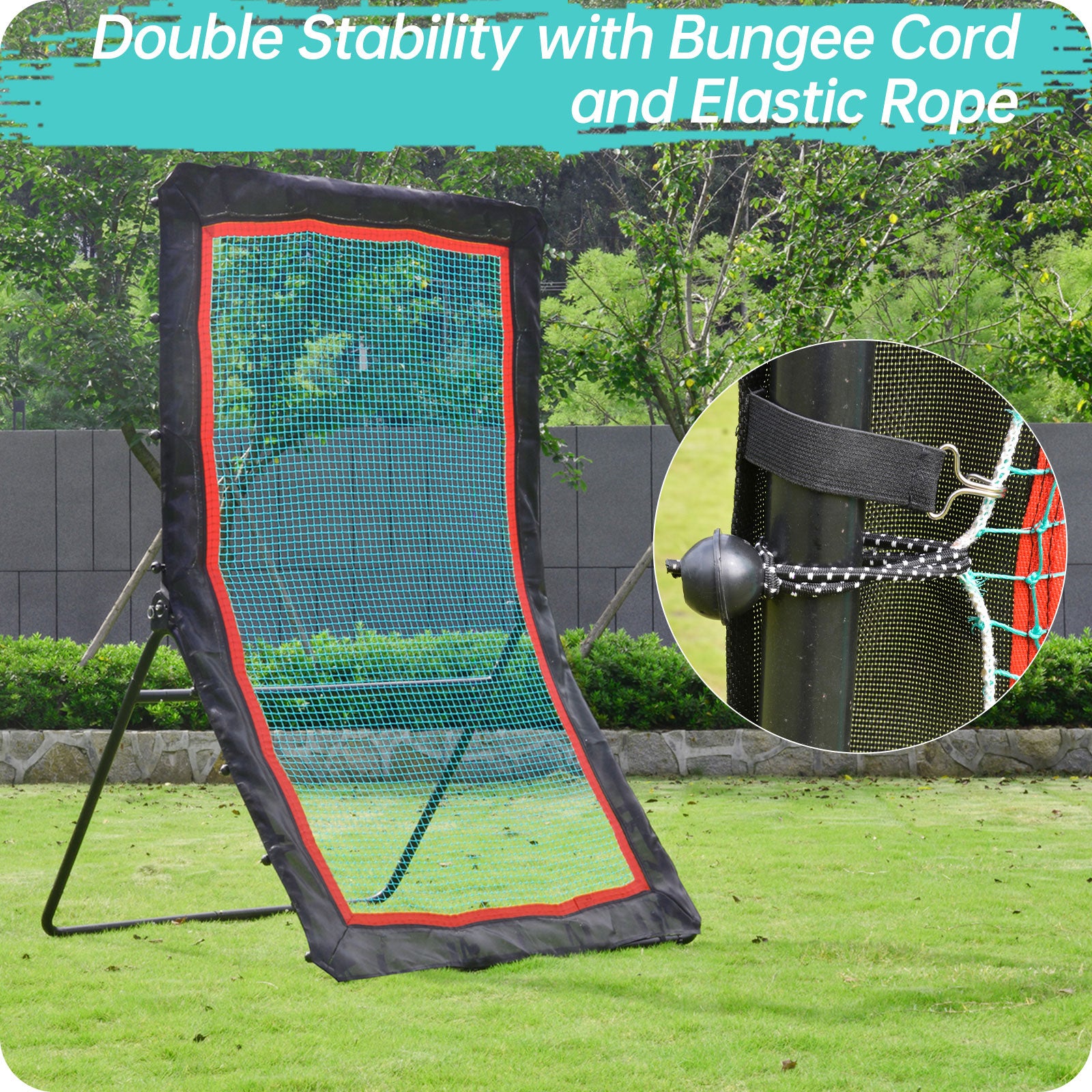 Baseball&Lacrosse Rebounder Net – 4FT x 7FT Multi-Position Pitch Back Trainer – Pitching, Fielding & Lacrosse Practice Net with High-Impact Bounce