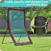 Baseball&Lacrosse Rebounder Net – 4FT x 7FT Multi-Position Pitch Back Trainer – Pitching, Fielding & Lacrosse Practice Net with High-Impact Bounce
