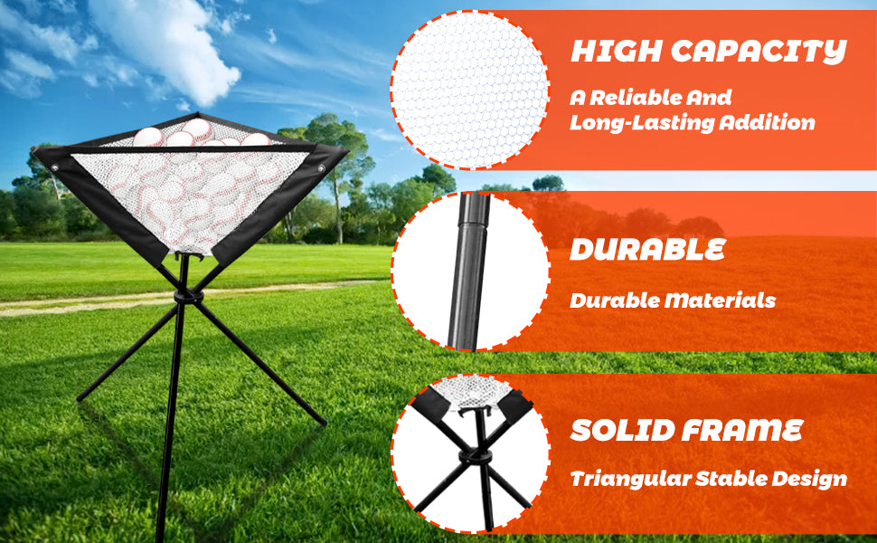 Baseball folding triangle ball frame