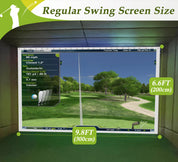 Golf Simulator Enclosure Nets - Complete Set with Frame and HD Impact Screen Kit 10 x 8 ft, 12 x 9 ft, or 14 x 8 ft