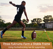 Galileo Metal Football Kicking Tee - Adjustable Field Goal Kicking Stand for All Football Sizes, Portable Practice Training Aid
