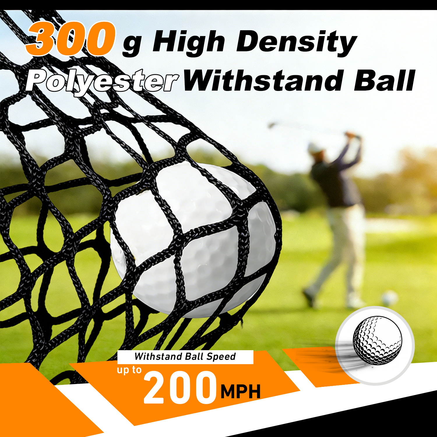 Gagalileo 10x7ft Home Golf Hitting Net | Full Practice Bundle with Mat & Tees