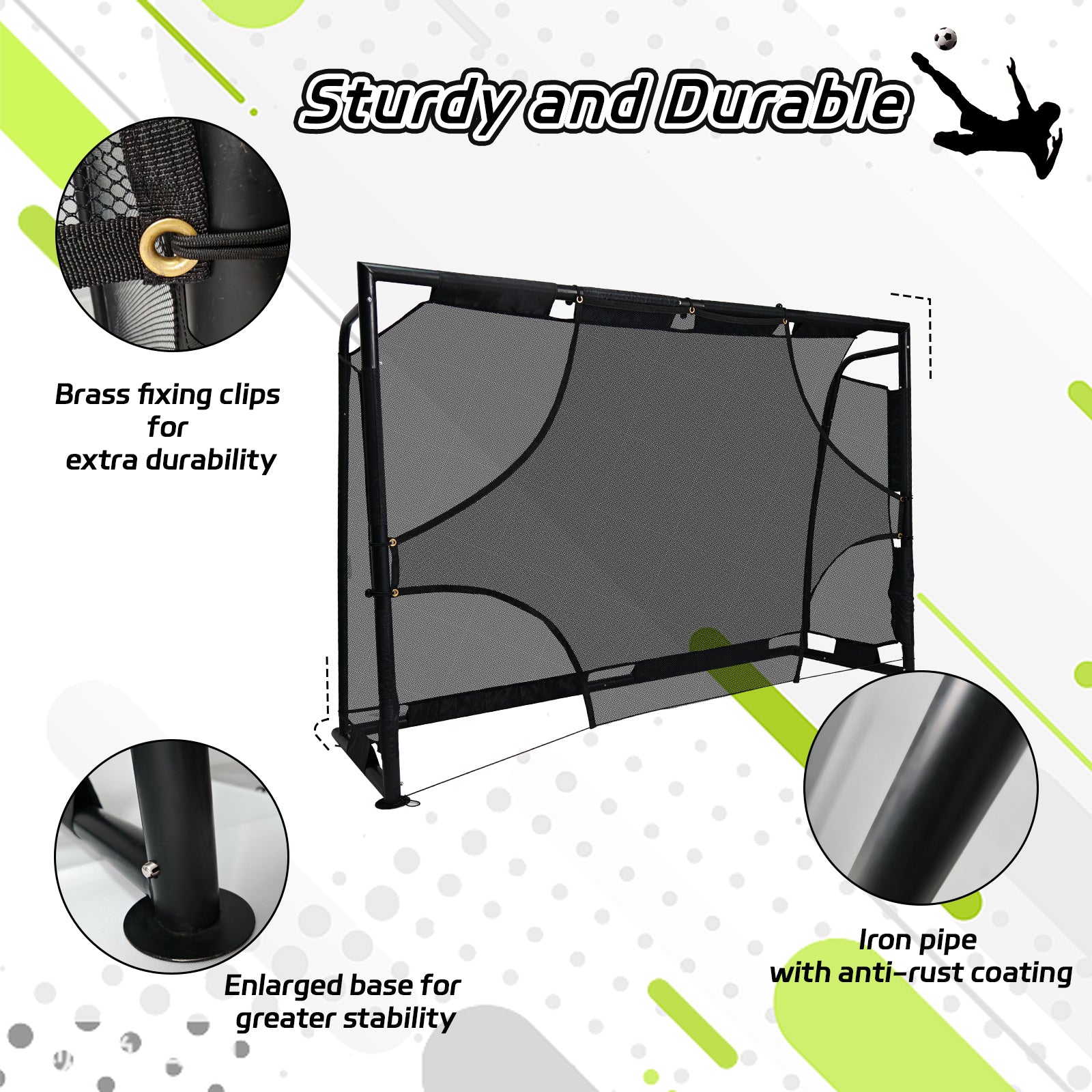 6x4FT Pop Up Soccer Goal Set - Complete Backyard Training Equipment with Ball, Target Cloth & Cones | Multi-Sport Use for Football, Baseball & Softball Practice