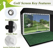 Golf Simulator Enclosure Nets - Complete Set with Frame and HD Impact Screen Kit 10 x 8 ft, 12 x 9 ft, or 14 x 8 ft