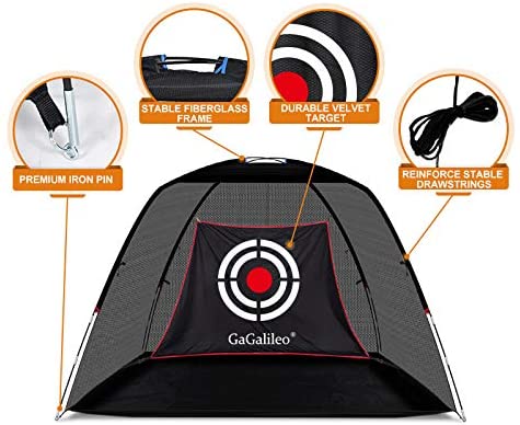 Golf Net Golf Practice Net for Backyard Driving Range Golf Hitting Nets |12' X 7'X 6.6' | Pro Black | Galileo Sports-JP