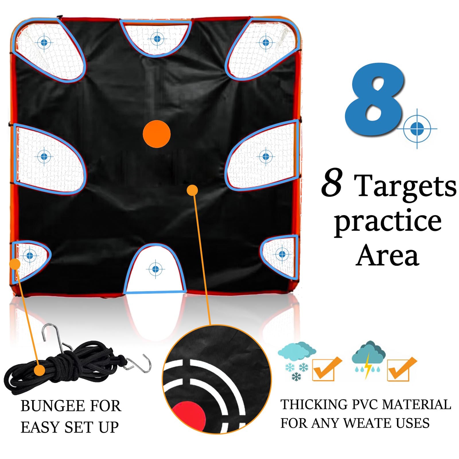6x6 Lacrosse Target - Corner Shooting Trainer for Standard Goals