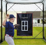 Gagalileo Backstop,Pitching Backstop,Fastpitch Baseball Backstop,Backstop with Strike Zone,Pitching Backdrop,Rubber Vinyl Backstop,Vinyl Batting Cage Backdrop - Galileo Sports