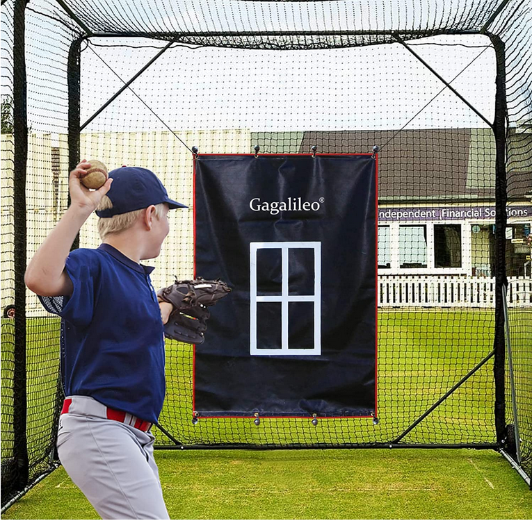 Gagalileo Backstop,Pitching Backstop,Fastpitch Baseball Backstop,Backstop with Strike Zone,Pitching Backdrop,Rubber Vinyl Backstop,Vinyl Batting Cage Backdrop