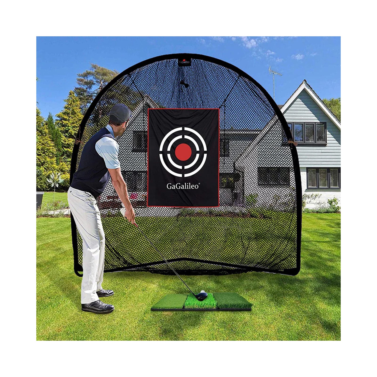 Red de la práctica del golf de 8X8 X3.5 Galileo/golf del patio trasero que golpea las redes