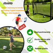 6x4FT Pop Up Soccer Goal Set - Complete Backyard Training Equipment with Ball, Target Cloth & Cones | Multi-Sport Use for Football, Baseball & Softball Practice