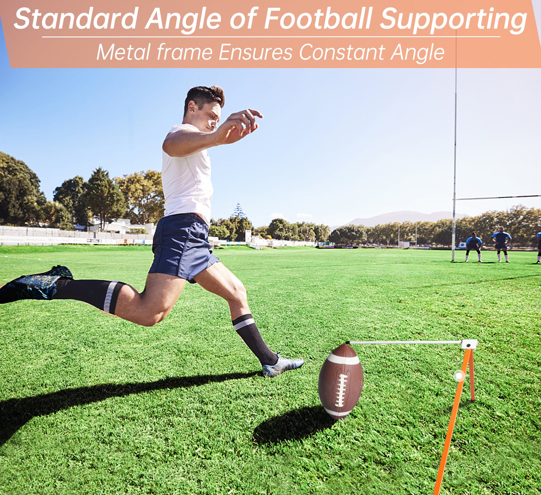 Galileo Metal Football Kicking Tee - Adjustable Field Goal Kicking Stand for All Football Sizes, Portable Practice Training Aid