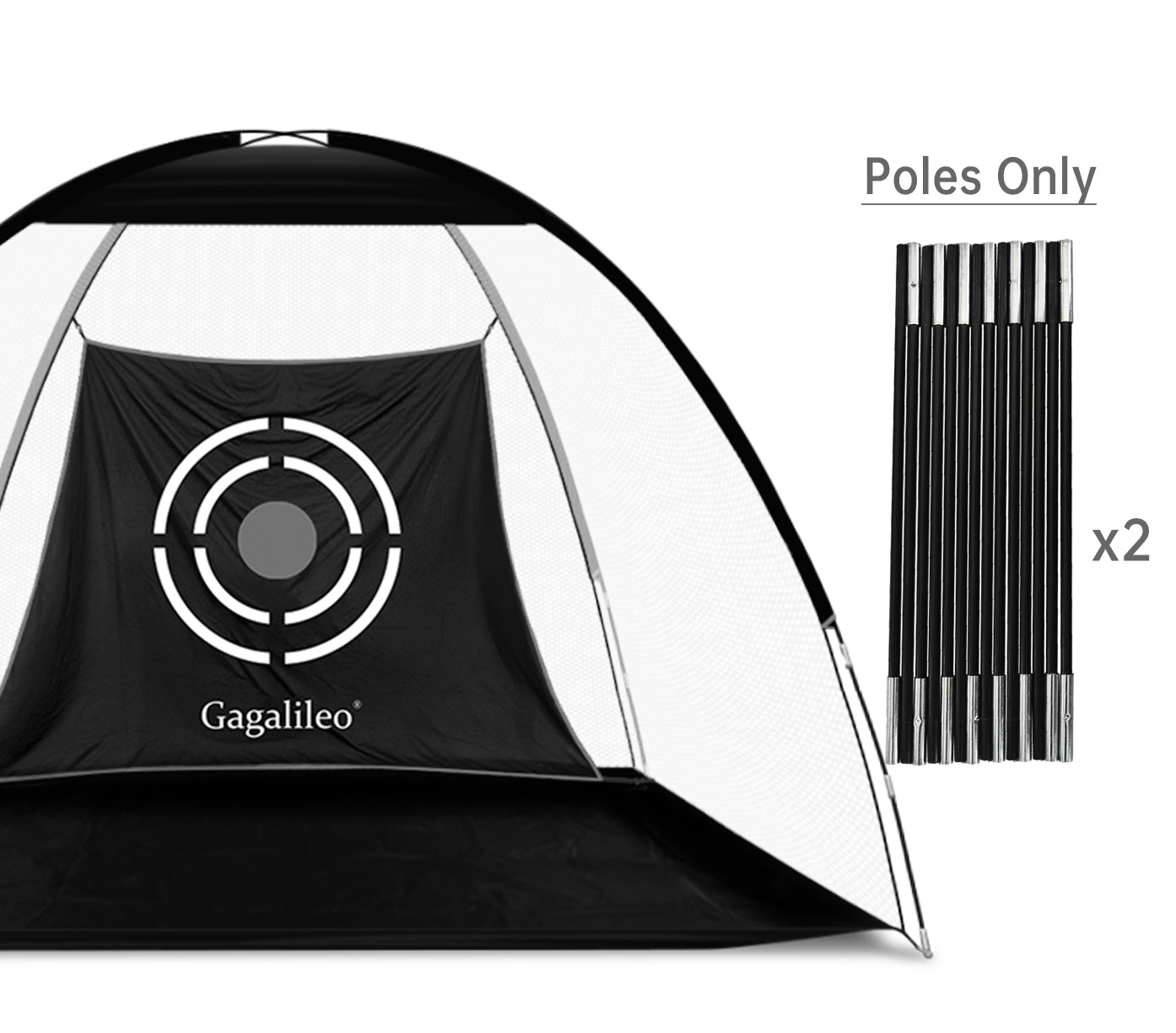Gagalileo Golf Replacement Straight Poles for 10x7x6FT Golf Net-Classic Style