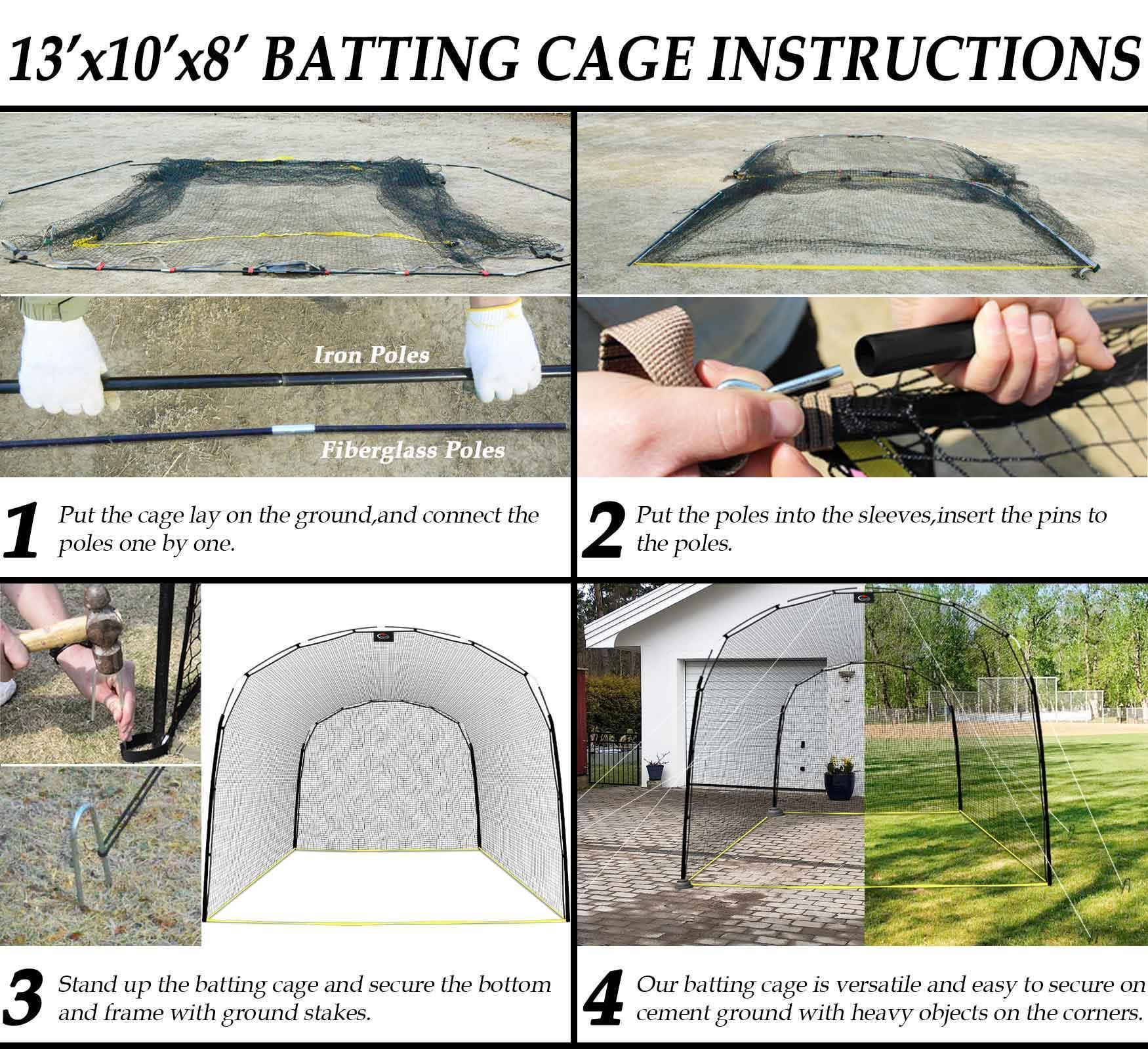 Gagalileo Baseball Batting Cage 13x10x 8