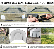 Gagalileo Baseball Batting Cage 13x10x 8