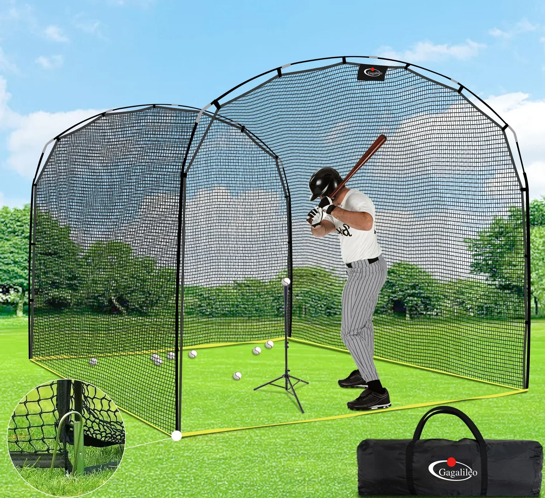 Gagalileo Baseball Batting Cage 13x10x 8