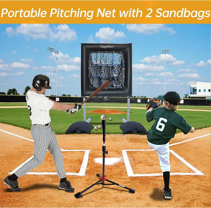 Pitching Net,9 Pocket Target Pitching Net for Baseball, Baseball Pitching Target,Adjustable Heights and Angles,Pitching Net Aid for Throw Training, Heavy Duty Steel Frame-Portable Pitching Net