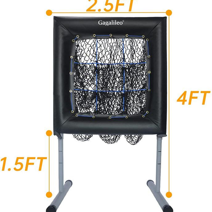 Pitching Net,9 Pocket Target Pitching Net for Baseball, Baseball Pitching Target,Adjustable Heights and Angles,Pitching Net Aid for Throw Training, Heavy Duty Steel Frame-Portable Pitching Net