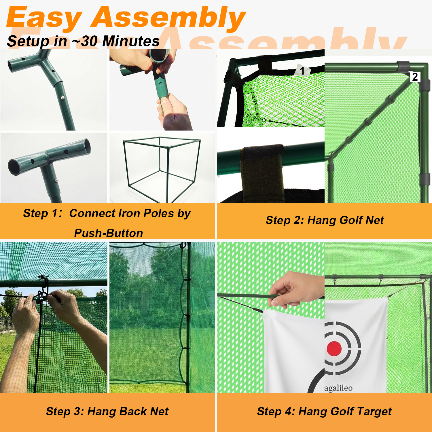 Gagalileo Golf Hitting cage 10x10x10ft