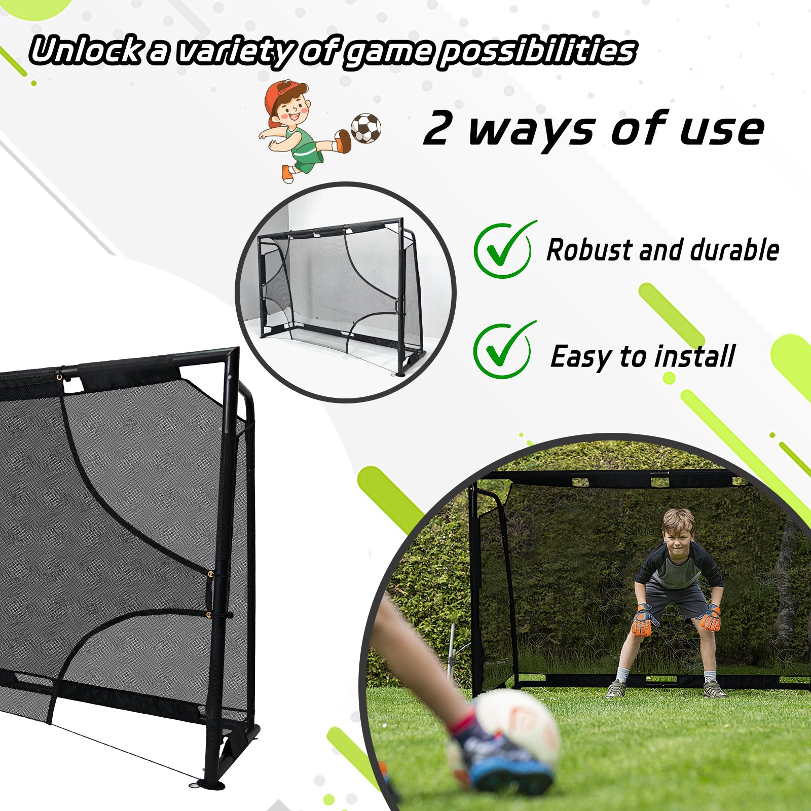 6x4FT Pop Up Soccer Goal Set - Complete Backyard Training Equipment with Ball, Target Cloth & Cones | Multi-Sport Use for Football, Baseball & Softball Practice