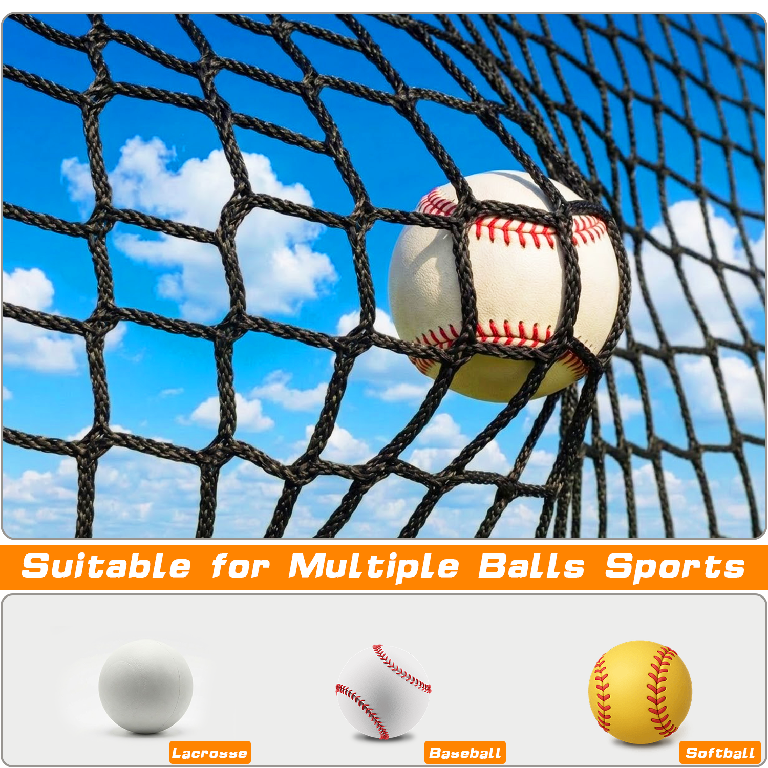 Gagalileo Replacement Net for Baseball Batting Cage,Batting Cages,Golf Net/Softball/Cricket/Beisbol Ball