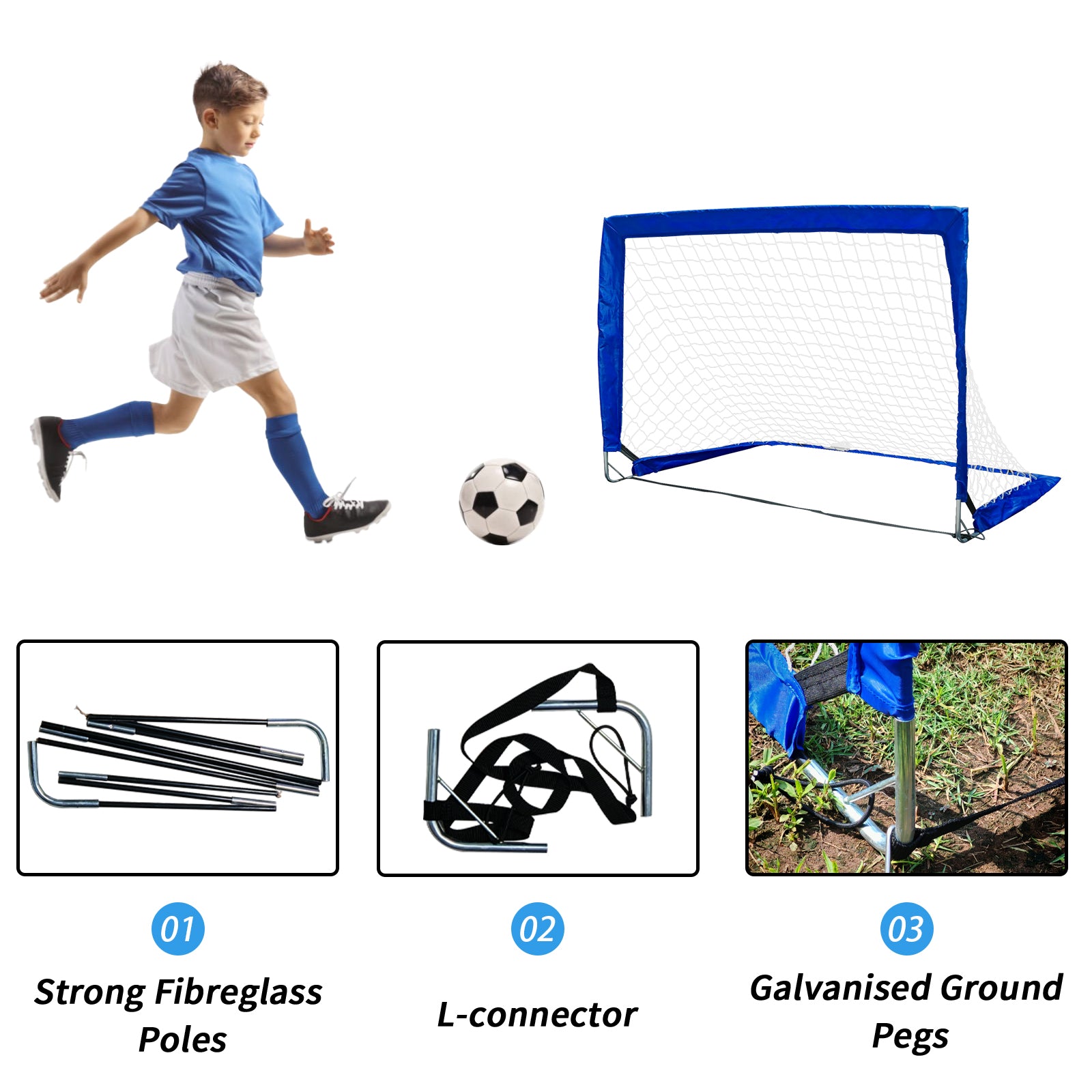 Galileo Portable Soccer Goals for Kids 4 x 3 ft