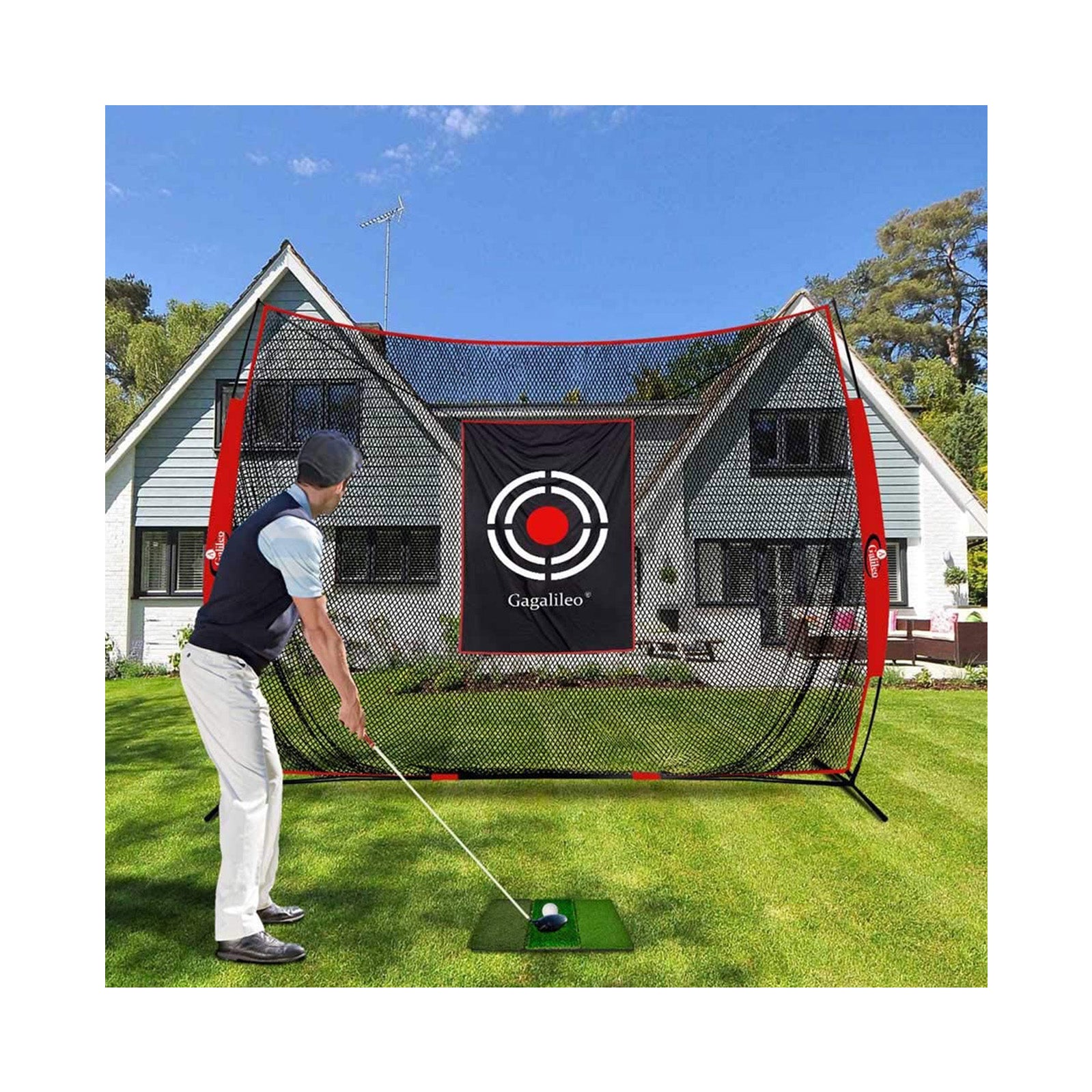 Redes de golf Red de práctica de golf Redes de golpeo de golf Campo de prácticas de golf para uso en interiores| 10X8FT| deportes galileo 