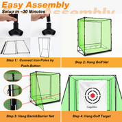 Gagalileo 7x7ft Backyard Golf Hitting Cage - Heavy Duty Practice Driving Net - Gagalileo Sports