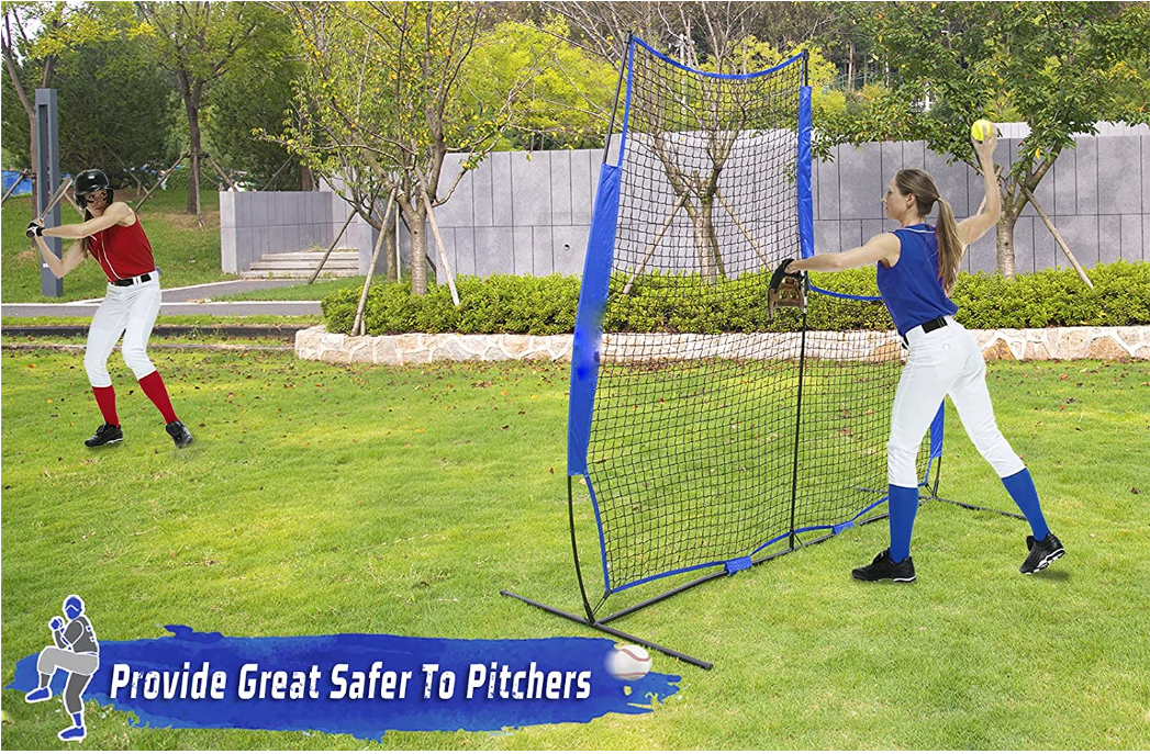 Gagalileo L-Shaped Softball relacement Pitching Screen 7×7ft
