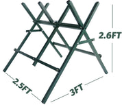 Galileo Heavy-Duty Folding Saw Horse – Log Holder for Chainsaw Cutting, Steel Sawtooth Notches & Secure Spring Clamp – Supports 150lbs for Firewood, Lumber & DIY Woodworking