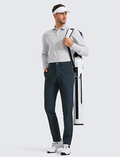 Galileo Men's All Day Comfy Golf Pants - 28"/30"/32"/34" Quick Dry Lightweight Work Casual Trousers with Pockets