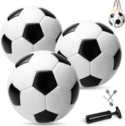 Soccer Ball Size 3/4/5 with Pump & Bag - Pack of 1, 2 or 3 - Official Size & Weight - Classic Black & White - Indoor Outdoor Use - Durable & Long-Lasting - Ideal Gift for Toddler, Kids, Youth & Adults