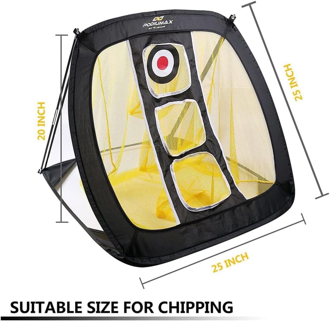 PodiuMax Chipping Net, Pop Up Golf Nets for Backyard Driving Real Golf Balls, Indoor & Outdoor Practice Net for Accuracy Short Game