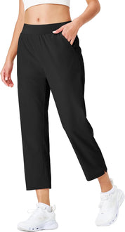 Galileo Women's Golf Pants Lightweight High Waisted 7/8 Ankle Pant with 4 Pockets for Athletic Lounge Travel Work