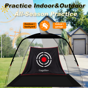 Golf Hitting Practice Nets for Backyard with Balls/Turf Mat/Tees/Hat/Target/Bag 12x7x6.6 ft