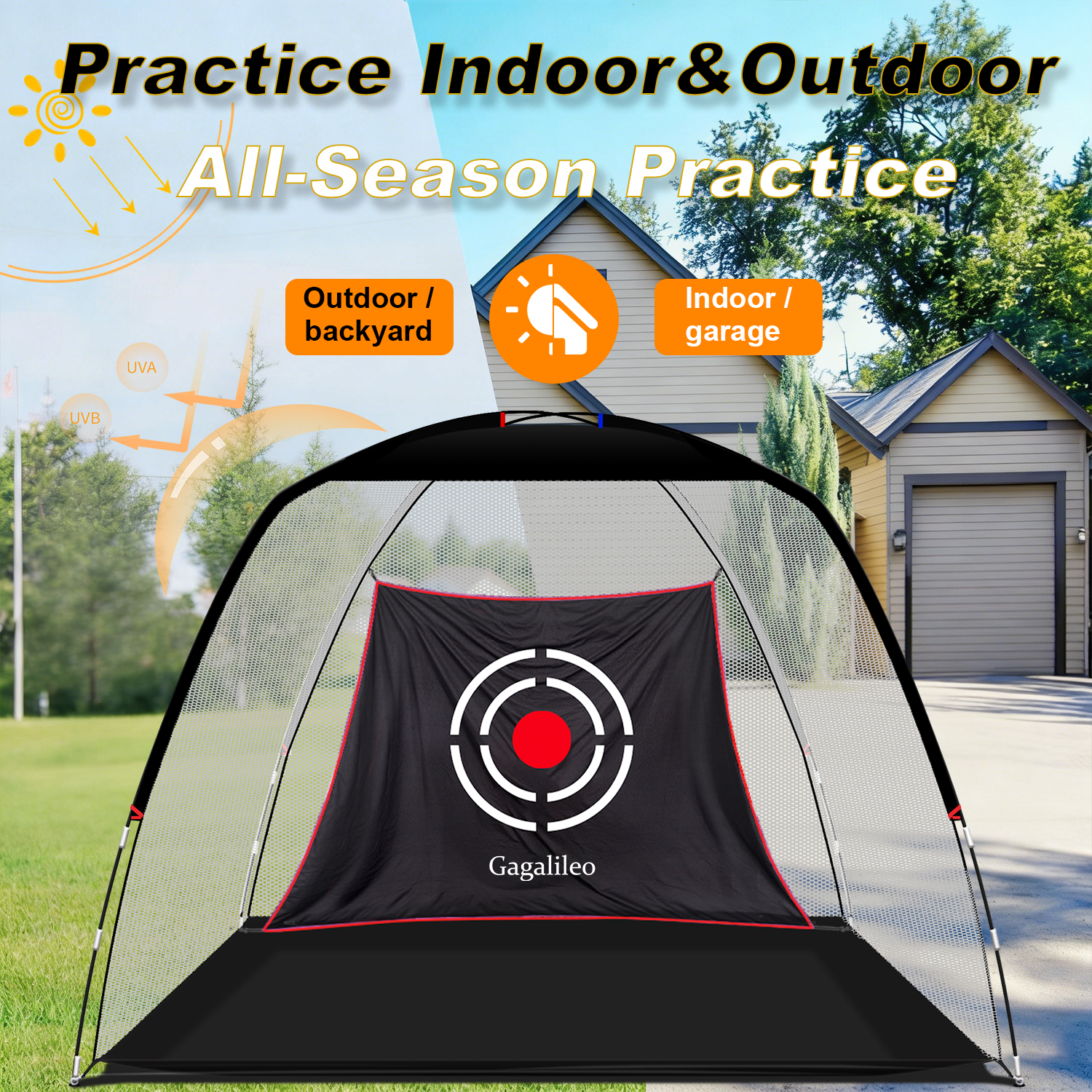 Golf Net,Golf Net Backyard Driving,Golf Driving Range,Golf Swing Net,Heavy Duty Golf Practice Net,Golf Practice Hitting Net,Quick Setup Golf Net with Target Cloth and Carry Bag-CAD