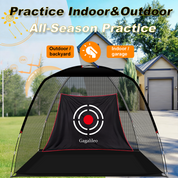 Gagalileo 10x7ft Home Golf Hitting Net | Full Practice Bundle with Mat & Tees
