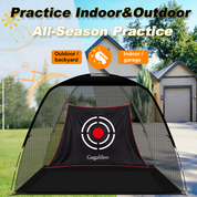 Golf Practice Net for Backyard with Balls, Turf Mat, Tees, Target, Hat & Carry Bag 12 x7x6.6ft