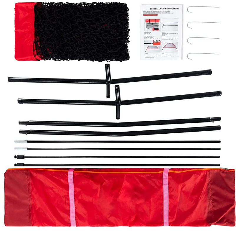 Galileo Baseball Screen A-Frame, 7X7FT Pitching Screen Baseball Softball Training Net with A Carry Bag, Portable Baseball Softball Pitcher Safety Protective Screen-CAD