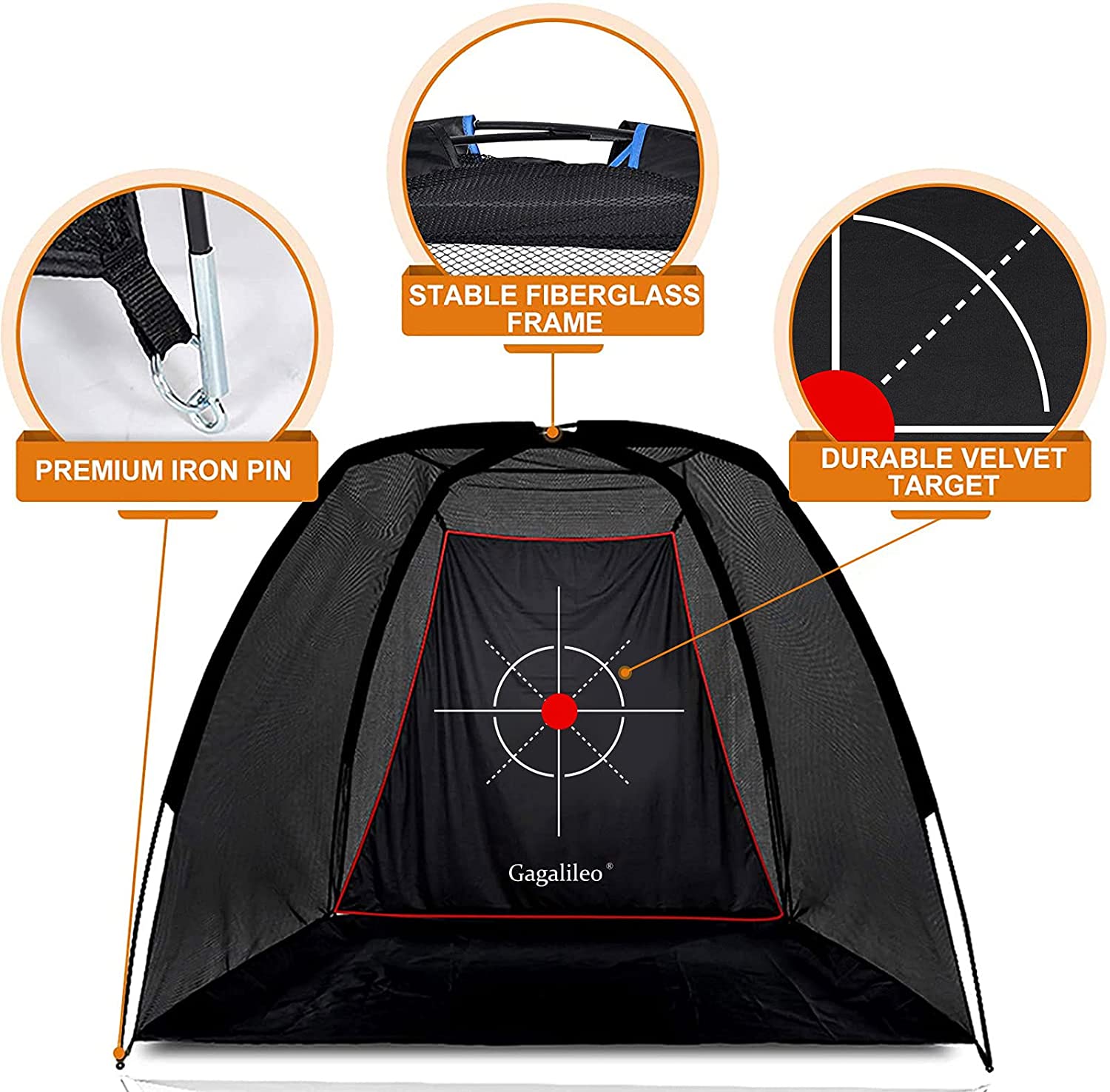 Golf Net Golf Practice Net Golf Net for Backyard Golf Nets for Indoor Use | 8'X 6'X 5'| Pro Target | Galileo Sports-CAD