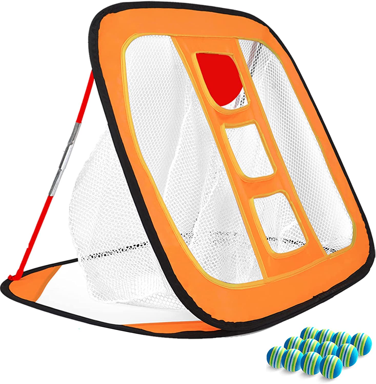 Golf Chipping Net, Golf Practice Chipping, Golf Chipping Target, Golf Net Practice Indoor, Chipping Practice with Foam Balls and Carry Bag, Portable Chipping Net, Golf Chipping Game for Kids-UK