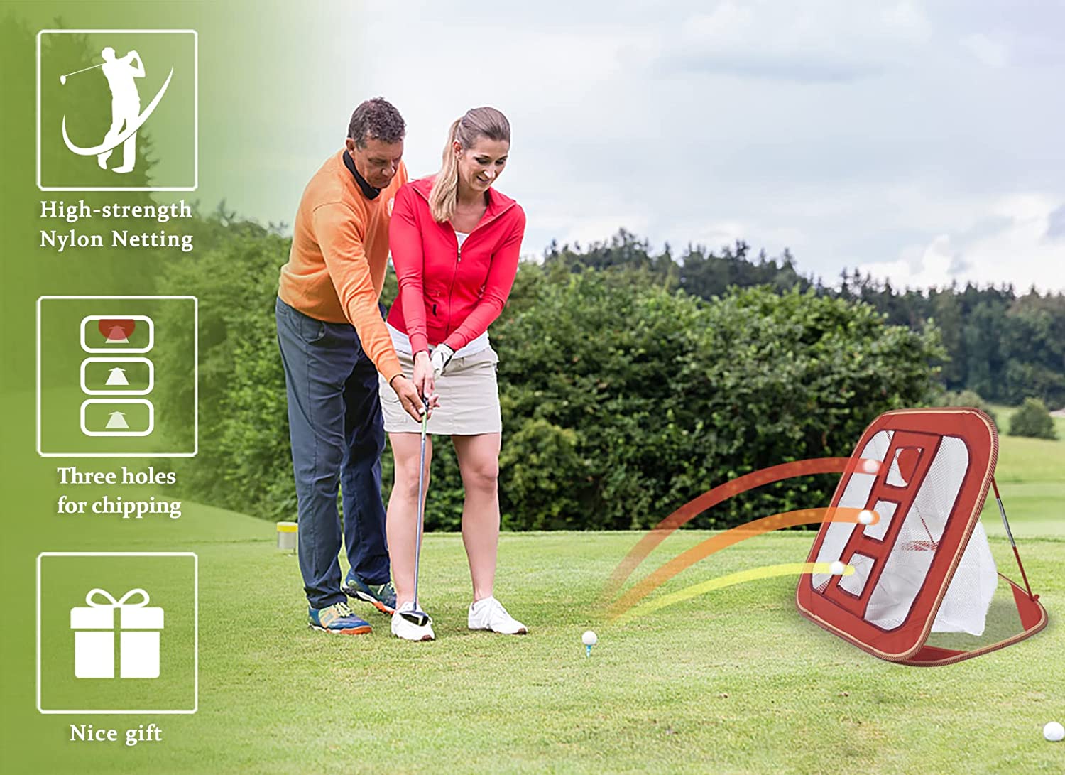 Golf Chipping Net, Golf Practice Chipping, Golf Chipping Target, Golf Net Practice Indoor, Chipping Practice with Foam Balls and Carry Bag, Portable Chipping Net, Golf Chipping Game for Kids