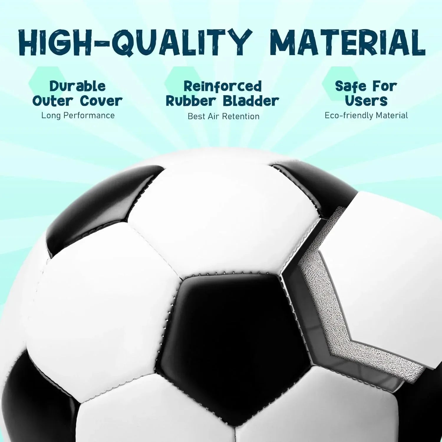 Soccer Ball Size 3/4/5 with Pump Bag Pack of 1, or - Main Image