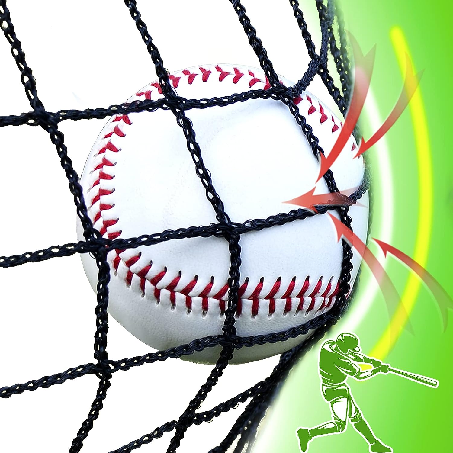 Baseball Batting Cage Netting, Heavy-Duty Sports Barrier Nets 30x 12ft,Portable Backstop Net Large Replacement Netting for Batting Cage Series