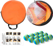 Golf Chipping Net Training Aids with Foam Training Balls(12 pack) | 25''X25''X20'' | Orange | Galileo Sports