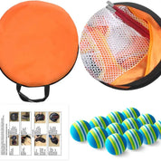 Golf Chipping Net Training Aids with Foam Training Balls(12 pack) | 25''X25''X20'' | Orange | Galileo Sports - Galileo Sports