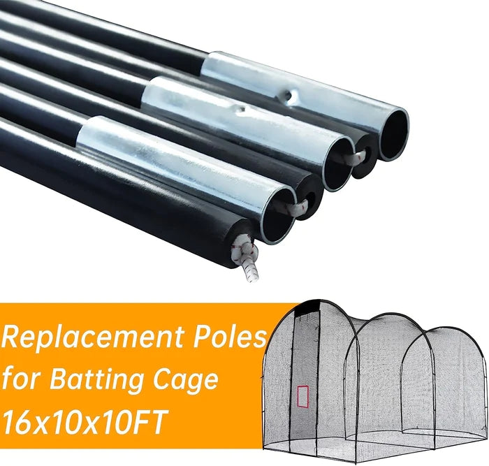 16x10x10 Baseball Batting Cage Poles Replacement/ Fiberglass Poles 2pcs