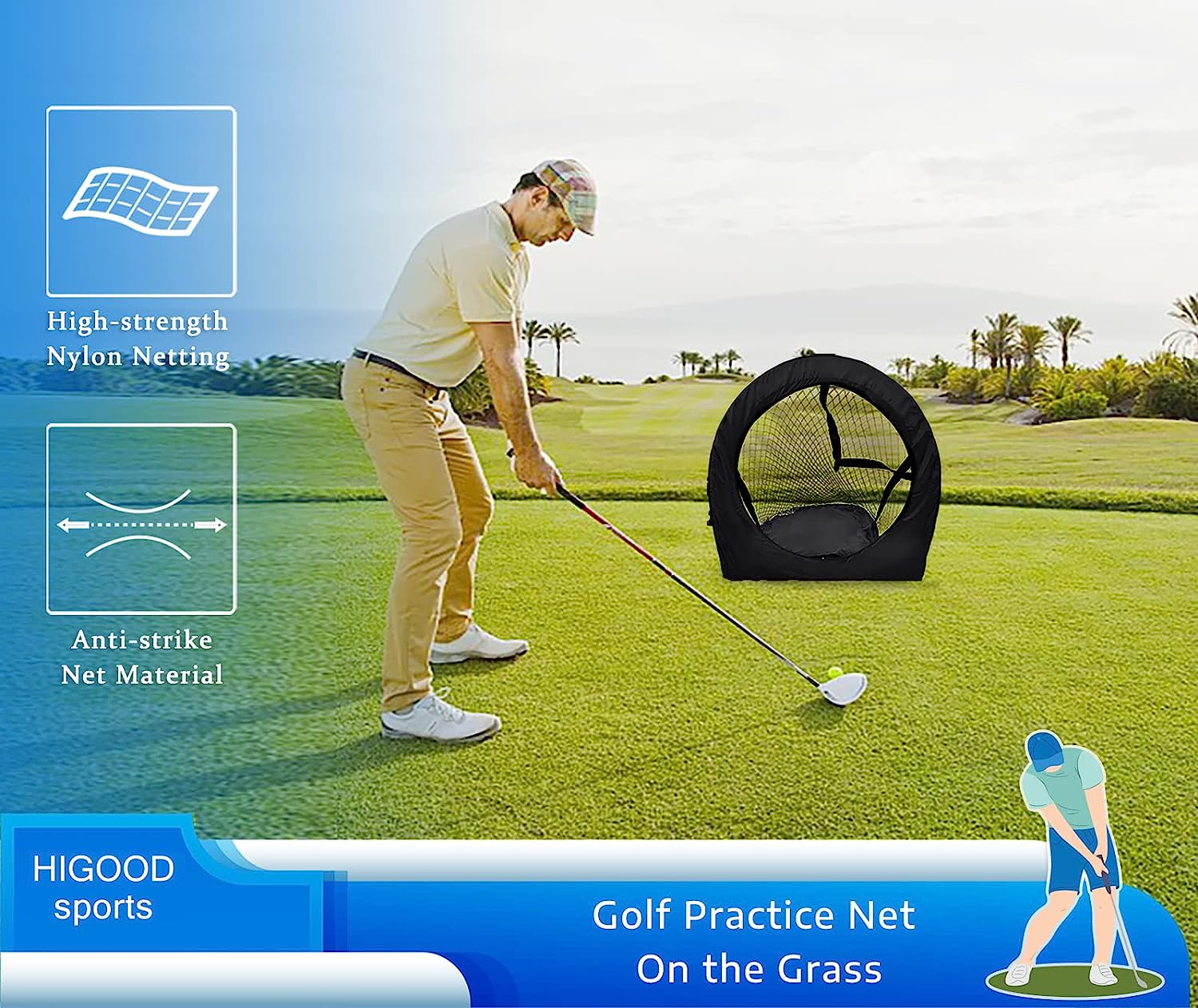 Galileo Sports Golf Chipping Net Practice Net Golf Chipping Game Indoor and Outdoor Use | 26''x 26''