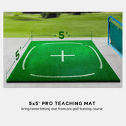 Galileo 5x5ft Premium Golf Hitting Mat - Dual-Alignment Training Mat with Swing Position Guides | Indoor/Outdoor Artificial Turf for Driving Range Practice | Ideal Golf Gift for Men & Golfers