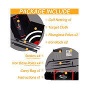 Galileo Sports Redes de práctica de golf Red de golf para patio trasero 12'X10'X4' Rango de conducción de red de golf con objetivo y bolsa de transporte | Rojo de golf resistente 2021